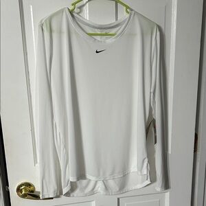 Nike White Performance Long Sleeve Top